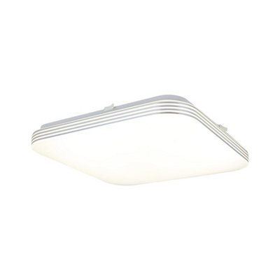 Milagro Ajax Modern LED 26CM Ceiling Lamp In Cool White With Chrome Detail With Long Life Low Energy Light Source 11W(66W)