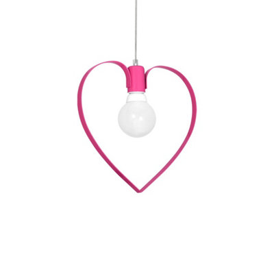 Milagro Amore Hot Pink Ceiling Lamp 1XE27 Hand Made Pendant With The Heart Shape Enveloping The Light Source