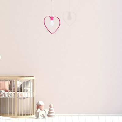 Milagro Amore Hot Pink Ceiling Lamp 1XE27 Hand Made Pendant With The Heart Shape Enveloping The Light Source