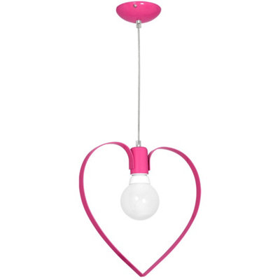 Milagro Amore Hot Pink Ceiling Lamp 1XE27 Hand Made Pendant With The Heart Shape Enveloping The Light Source