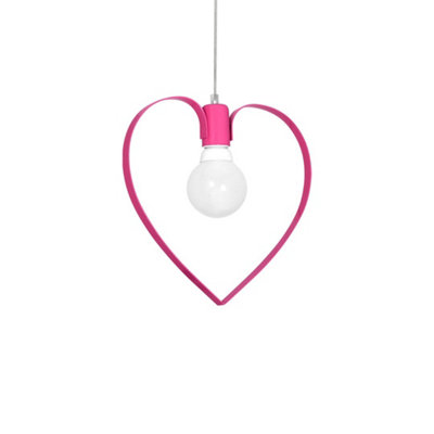 Milagro Amore Hot Pink Ceiling Lamp 3XE27 Hand Made Triple Pendant With The Heart Shape Enveloping The Light Source