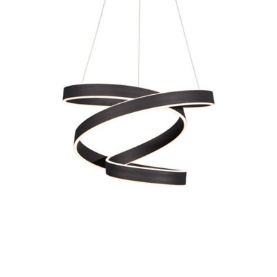 Milagro Andromeda Black LED Pendant Lamp 45W High Quality Designer Light With A Stunning Flowing Design