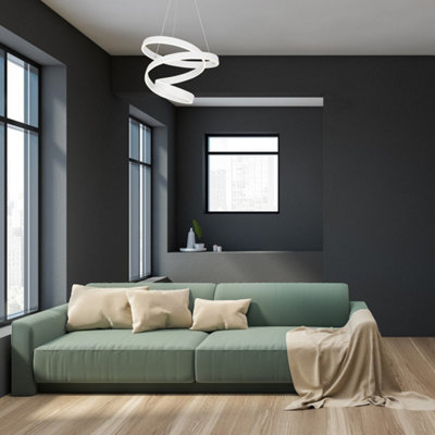 Milagro Andromeda White LED Pendant Lamp 45W High Quality Designer Light With A Stunning Flowing Design