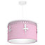 Milagro Baletnica Pink Pendant Lamp 1XE27 Beautiful Hand Made Lamp With Soft Fabric Shade Decorated With Ballerinas And Crystals