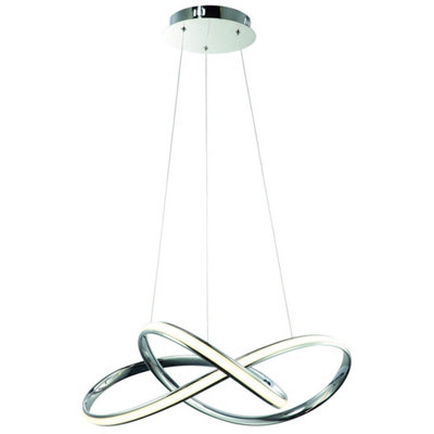Milagro Cappio Chrome LED Pendant Lamp 36W(130W) Stunning Designer Hanging Ceiling Light With Elegant Chrome Curves