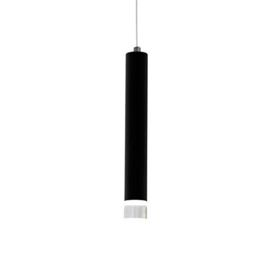 Milagro Carbon Black LED Pendant Lamp 1X5W Eye Catching Contemporary Cylindrical Lights With Built In Low Consumption Light Source
