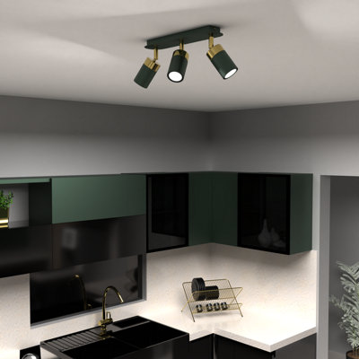 Milagro Ceiling Lamp Joker Green/Gold 3XGU10