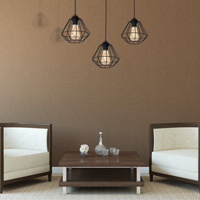 Milagro Colin Black Pendant Lamp 3XE27 Hand Made Matt Black Cage Style Lamps Creating Industrial Chic - 3