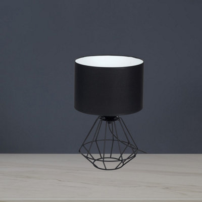 Milagro Colin Black Table Lamp 1XE27 Hand Made Matt Black Cage Style Lamps Creating Industrial Chic - 3