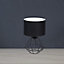 Milagro Colin Black Table Lamp 1XE27 Hand Made Matt Black Cage Style Lamps Creating Industrial Chic