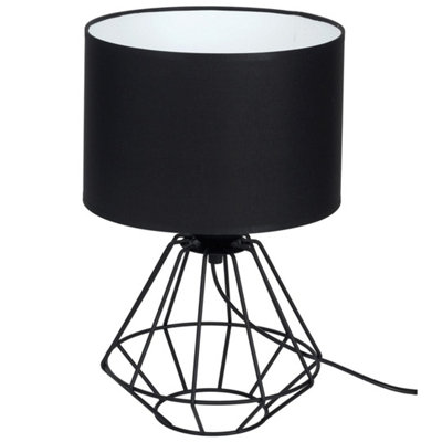 Milagro Colin Black Table Lamp 1XE27 Hand Made Matt Black Cage Style Lamps Creating Industrial Chic - 5