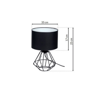 Milagro Colin Black Table Lamp 1XE27 Hand Made Matt Black Cage Style Lamps Creating Industrial Chic - 6