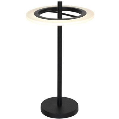 Milagro Cosmo Black LED Table Lamp 12W Stylish Contemporary Circular Ring Light