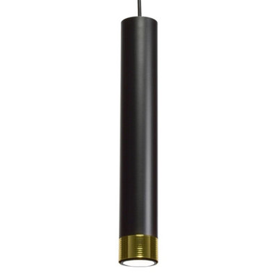 Milagro Dani Black/Gold Pendant 1XGU10 Elegant Modern Hanging Ceiling Lamp Enhanced Beautifully With Gold Detail