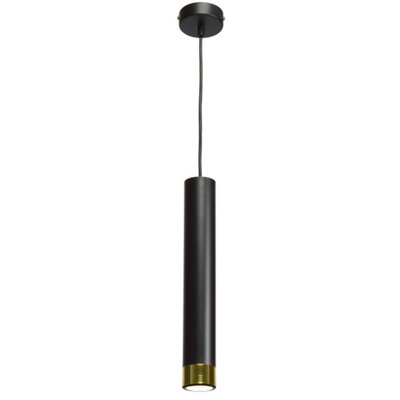 Milagro Dani Black/Gold Pendant 1XGU10 Elegant Modern Hanging Ceiling Lamp Enhanced Beautifully With Gold Detail
