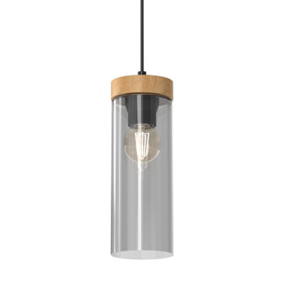 Milagro Elica Hand Made Designer Pendant Lamp With Elegant Smoked Glass Cylindrical Shades