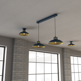 Milagro Felix Double Pendant Lamp 2XE27 The Hand Made High Quality Fittings 29CM Shades Rugged Industrial Look