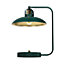 Milagro Felix Hand Made Designer Table Lamp In Green And Gold Rugged Industrial With A Luxurious Twist