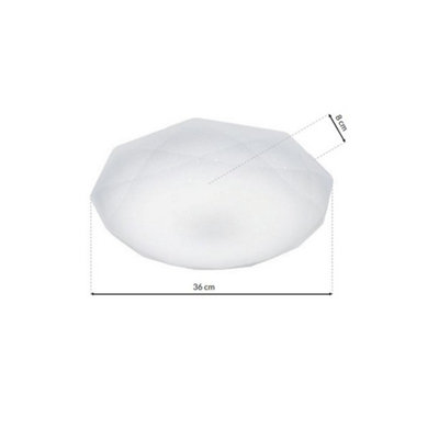 Milagro Hex 36CM 16W(90W) Ceiling Lamp A Highly Efficient Modern Ceiling Lamp With Low Energy LED Light Source Included