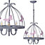 Milagro Kago Pink/Grey Pendant Lamp Beautiful Hand Made Ceiling Light With A Butterfly Theme In Modern Grey And Baby Pink