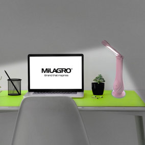 Milagro Lilly Pink LED Table Lamp Funky Reading Or Desk Lamp 4W LED Built in Fully Adjustable And 3 Stage Dimmer Switch