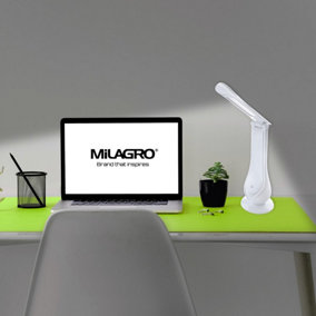 Milagro Lilly White LED Table Lamp Funky Reading Or Desk Lamp 4W LED Built in Fully Adjustable And 3 Stage Dimmer Switch