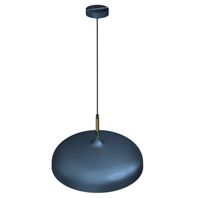Milagro Lincoln Blue 45CM Pendant Lamp Stylish Hand Made Scandi Style Lamp With A Golden Finish To The Shade Interior 1XE27 - 5