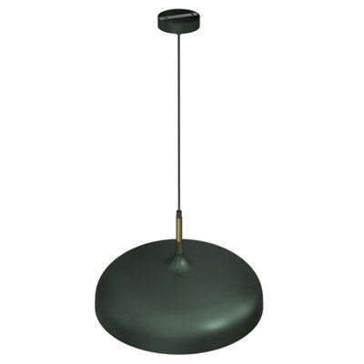 Milagro Lincoln Green 45CM Pendant Lamp Stylish Hand Made Scandi Style Lamp With A Golden Finish To The Shade Interior 1XE27 - 4