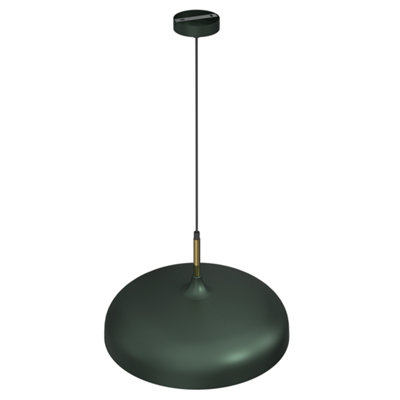 Milagro Lincoln Green 45CM Pendant Lamp Stylish Hand Made Scandi Style Lamp With A Golden Finish To The Shade Interior 1XE27