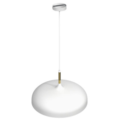 Milagro Lincoln White 45CM Pendant Lamp Stylish Hand Made Scandi Style Lamp With A Golden Finish To The Shade Interior 1XE27
