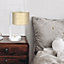 Milagro Marshall Hand Made Designer Table Lamp In Matt White Metal And Natural Rattan Coloured Fabric