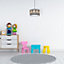 Milagro Mis Grey Pendant Lamp 1XE27 Beautifully Hand Made From Contemporary Grey Fabric With Natural Wooden Teddybears