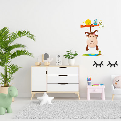 Milagro Monkey LED Childrens Lamp Charming Fun Night Light Ultra Low Consumption 0.6W Colourful Wall Decals Create A 3D Effect