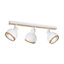 Milagro Oval Contemporary Ceiling Lamp Hand Made From Quality White Metal and FSC Accredited Wood Holds 3XE27 Bulbs