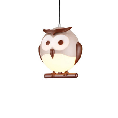 Milagro Owl Ceiling Lamp 1XG9 Part Of The Nature Themed Childrens Range Great For Bedroom Nursery Or Playhouse Safe And Comforting