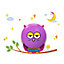 Milagro Owl LED Childrens Lamp Charming Fun Night Light Ultra Low Consumption 0.6W Colourful Wall Decals Create A 3D Effect