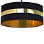 Milagro Palmira Ceiling Lamp Black/Gold 1XE27 Hand Made Designer Lamp Crafted From Matt Black Fabric With Luxurious Gold Detail