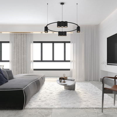 Milagro Pendant Light (Circle) Genesis Black 10xGU10