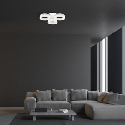 Milagro Ring 46CM LED Designer Pendant Lamp A Stunning Centrepiece Formed From 3 Hypnotic White Hoops 36W(150W) LED Hoop