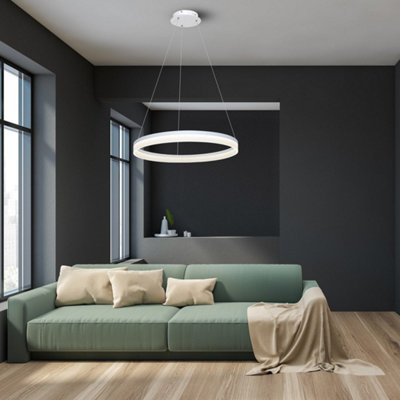 Milagro Ring 60CM LED Designer Pendant Lamp A Stunning Centrepiece Formed From A Hypnotic White Circular 36W(175W) LED Hoop