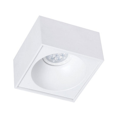 Milagro Spot Light Bali Square White Stylish Spotlight Upgrade Quality Alloy Finish Easy Clip Fitting 1xGU10