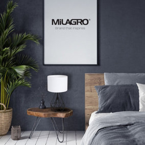 Milagro Triangolo Table Or Floor Lamp Stylish Hand Made Industrial Chic Matt Black With Delicate White Fabric Shade