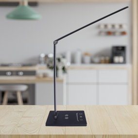 Milagro Vario Designer Black Desk Lamp Wireless Phone Charging Adjustable Dimmable Great For Home Office