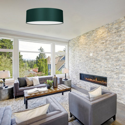 Milagro Verde Hand Made Scandi Style Ceiling Lamp In A Rich Green Finish Holds 3xE27 LED Bulbs