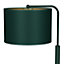 Milagro Verde Hand Made Scandi Style Table Lamp In A Rich Green Finish With Gold Accents Holds 1xE27 LED Bulb