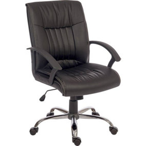 Milan Executive Chair in leather look finish, with gas lift seat height adjustment and recline function