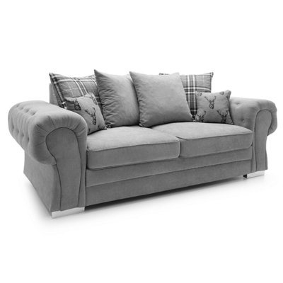Milan Fabric Sofa Suite 3 and 2 Seater Sofa Set Scatter Back