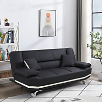 Milan Leather Sofa Bed Leather Bed Black