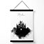 Milan Watercolour Skyline City Medium Poster with Black Hanger