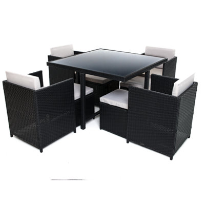 9 piece rattan 2024 cube set